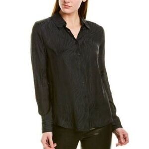 DAVID LERNER • EVEREVE Black Zebra Print Button Down Shirt